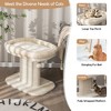 Tangkula Modern Cat Tree Tower Cat Activity Tower w/ Large Plush Perch Beige - 4 of 4