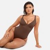 Feelingirl Women's Deep V Neck Tummy Control Thong Shapewear Bodysuit - 4 of 4