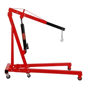 2-Ton Folding Engine Crane - Heavy Duty Steel Hoist, Foldable Stand with 6 Casters, for Garage Workshop Auto Repair - 1 of 4