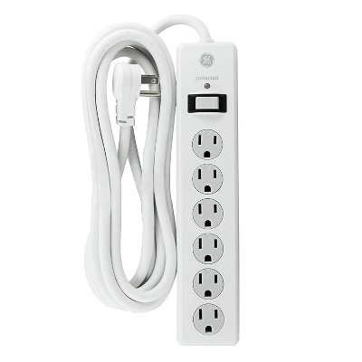 Photo 1 of GE 6 Outlet Surge  Protector with 8 Extension Cord Twist To Close Safety Covers White