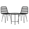 vidaXL Garden Dining Set Black Steel Compact Durable Garden Dining Set - Black - 3 of 4