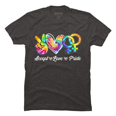 Adult Design By Humans Accept Love LGBTQIA+ Pride Tie Dye Rainbow By HARGOOT-Shirt