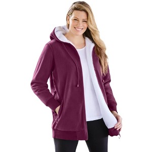 Woman Within High Pile Fleece Fleece Jacket : Target