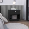 SEVOBAL Nightstands Compact Storage Wall-Mounted Modern Paris Nightstand Space Optimization Versatile Storage for Bedroom, Black, 15.7"*18.5"*19.7" - 2 of 4