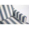 APRILSOUL Upholstered Accent Chair, Vintage Armchair, Blue and White Striped Linen Fabric, Nailhead Trim, Living Room - 2 of 4