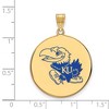 Black Bow Jewelry 14k Yellow Gold Plated Sterling Silver Kansas Jayhawks NCAA Extra Large Pendant - 2 of 3