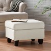 Sapphtopaz Modern Ottoman Wood Footstools with Thick Cushion and Wood Legs Small Vanity Stool for Bedroom, Living Room, Entryway - 3 of 4