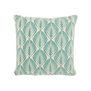 Leaves Mineral Oversize Square Throw Pillow Blue - Studio NYC Design