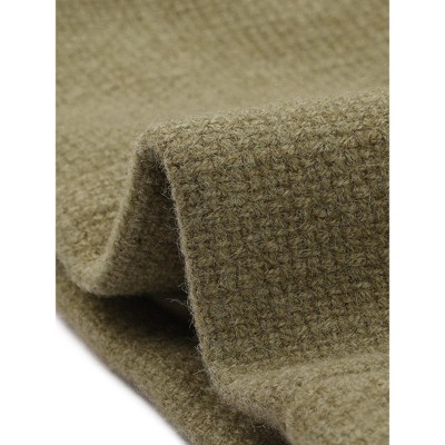 INSPIRE CHIC Women's Cropped Tweed Long Sleeve Button Down Fall Winter Work Business Blazer Olive Green Small — фото 5