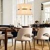 Rennnsan Mossen 23" W 8 -Light Woven Ratten Dimmable Bohemian Drum Shaded Chandelier in White & Black - 2 of 4