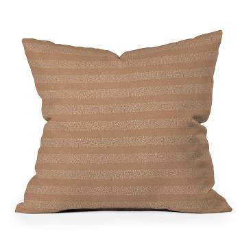 Little Arrow Design Co. Stippled Stripes Outdoor Throw Pillow Golden Brown - Deny Designs