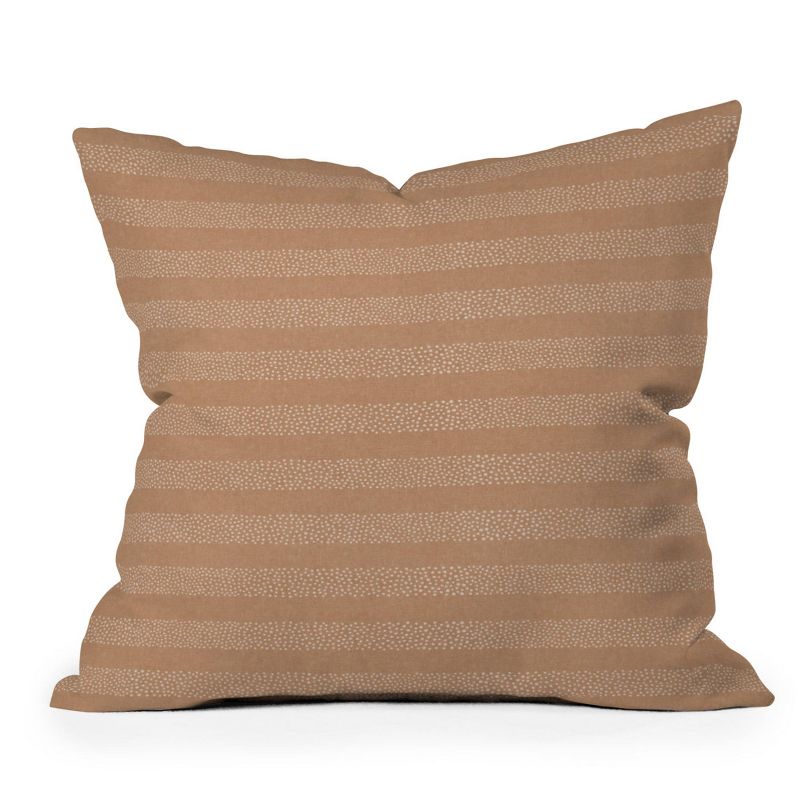 Little Arrow Design Co. Stippled Stripes Outdoor Throw Pillow Golden Brown - Deny Designs, 1 of 5