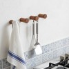 XINGHANZHENXUAN Modern Walnut Wall Hooks 4-Pack | Elegant Solid Wood Hangers for Towels & Coats | Wall Mounted Home Decor - 2 of 4