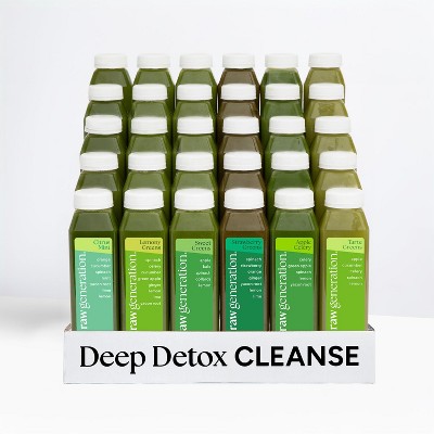 Raw Generation Deep Detox Cleanse – Juice Cleanse with 60% Less Sugar for Weight Loss, Energy, Clearer Skin & Gut Health
