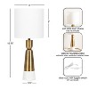 Kate and Laurel Deori Modern Metal and Marble Bedside Table Lamp - 2 of 4