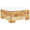 vidaXL Patio Footrest with Cream Cushion Solid Wood Teak - 2 of 4
