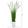 Nearly Natural 64-in Wheat Grass Artificial Plant in White Metal Planter - 2 of 4