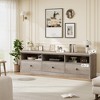 EcoSummer TV Stand for 75" TVs, Mid-Century Modern Entertainment Center with Drawers & Open Shelves, Grey Media Console - 2 of 4