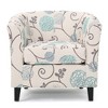 Fabric Tub Club Chair with Flared Back and Birch Wood Legs - 3 of 4