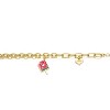 Guili Kids' 14k Gold Plated Charm Bracelet with "Sweet Heart" and Watermelon Charms in Blue, Red, or Pink – Fun and Stylish Look for Any Occasion - 2 of 2