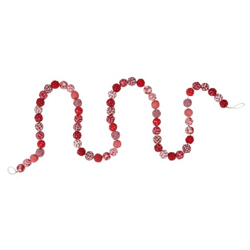 66' x 0.15 inch Red Beaded Artificial Christmas Garland - Unlit