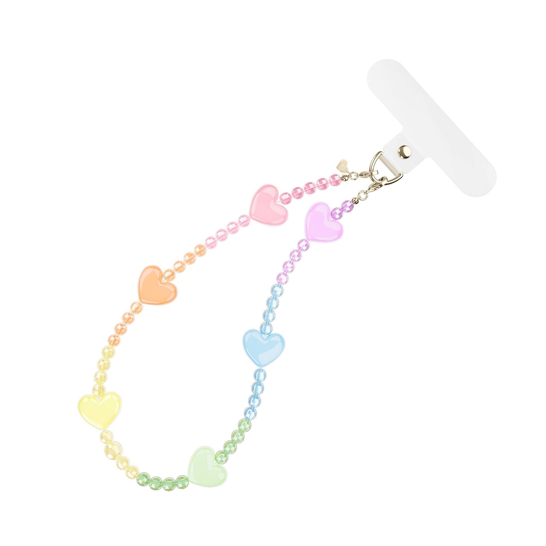 VELVET CAVIAR Phone Charm Wristlet - Rainbow Heart