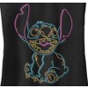 Juniors Womens Lilo & Stitch Bright Neon Outline Racerback Tank Top - image 2 of 4