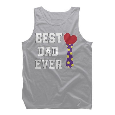 Men's Design By Humans Best Dad Ever Heart Tie By sukhendu12 Tank Top