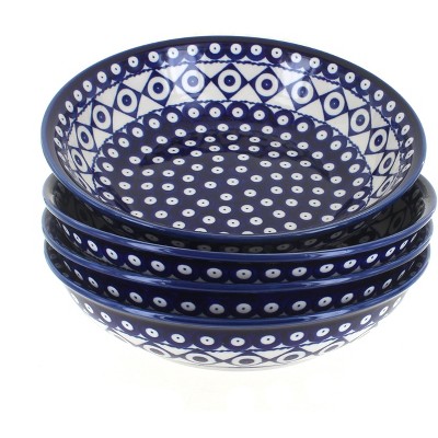 Blue Rose Polish Pottery 1013 Zaklady Large Salad Bowl Set
