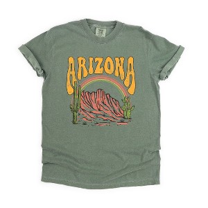 Simply Sage Market Women's Arizona Rainbow Short Sleeve Garment Dyed Tee - 1 of 3