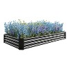 Kelly Galvanized Metal Patio Garden Bed, Raised Flower Box for Flower and Vegetable Planters, Outdoor Furniture - The Pop Home - 3 of 4