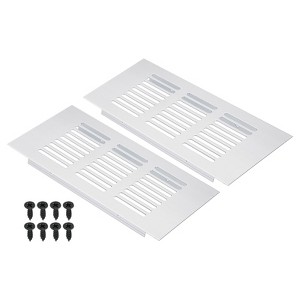 Unique Bargains Aluminum Rectangle with Mounting Screw Cabinet Air Vent Cover 2 Pcs - 1 of 4