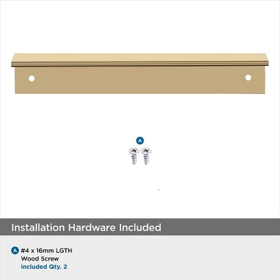 Champagne Bronze Polished Cabinet Edge Pull Bar with Mounting Hardware