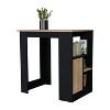 NicBex Kitchen Island Cart Morden Kitchen Carts with Storage, 3 Shelves and 1 Cabinet for Kitchen, Black and Oka - 3 of 4