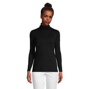Lands' End Women's Supima Cotton Fitted Long Sleeve Turtleneck - 1 of 4