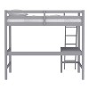 Kids' Twin Caspian Study Loft Gray - Hillsdale Furniture: Twin Loft Bed with Desk, Built-In Guard Rails, Hardwood Frame - image 2 of 4