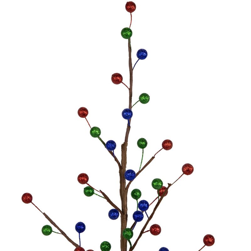 Northlight Glittered Ball Ornament Artificial Christmas Tree - Unlit - 24", 3 of 6