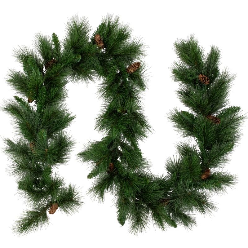Northlight 9' x 14" Unlit White Valley Pine Artificial Christmas Garland, 1 of 11