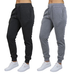 Blue Ice Women's Loose Fit  Fleece-Lined Jogger Sweatpants-2 Pack - 1 of 2