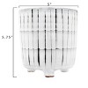 Storied Home Decorative Terra-cotta Planter with Striped Design, White and Black - 2 of 4
