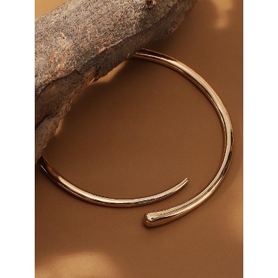 SOHI Women's California Gold The Stroke Torque Necklace