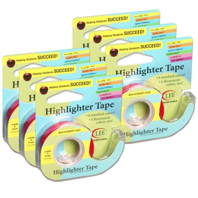 6pk Removable Highlighter Tape Fluorescent Purple - Lee Products