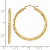 Black Bow Jewelry 2.5mm x 35mm 14k Yellow Gold Knife Edge Diamond-Cut Round Hoops - 4 of 4