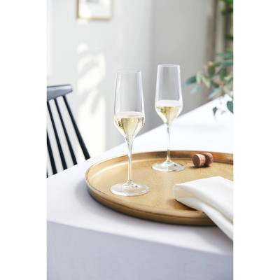 (incomplete set)8oz 3pk Glass Atherton Champagne Glasses - Threshold™: Traditional Clear Flutes, Dishwasher-Safe, BPA & Lead-Free