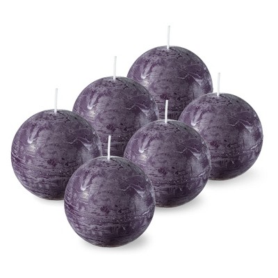 Spaas Rustic Ball Candles – Set of 6 Unscented Decorative Round Candles - 3 Inch Diameter - Available in 12 Colors
