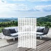 PexFix 72 x 47 Inch Lattice Design Metal Privacy Screen Freestanding Outdoor Divider Panel for Patio Deck Balcony Heavy Duty Base Weatherproof White - 2 of 4