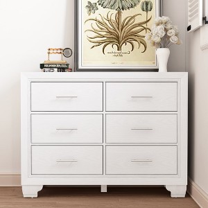 Whizmax 6 Drawer Dresser for Bedroom, Modern Double Dresser Organizer, Wood Dresser Chest of Drawers for Baby,Kids Bedroom - 1 of 4