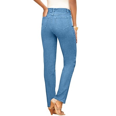 Roaman's Women's Plus Size Petite Iconic Straight Leg Jean