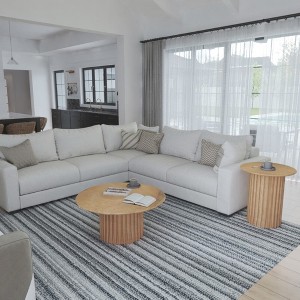 Royal Hampton Side End Table with 20 Inch Round Top and Fluted Base, Mango Wood Construction - 1 of 4