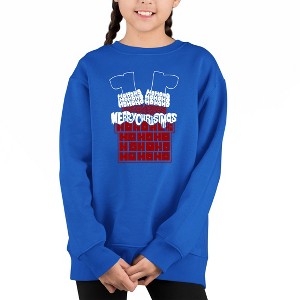 LA Pop Art Chimney Santa - Girl's Word Art Crewneck Sweatshirt - 1 of 4